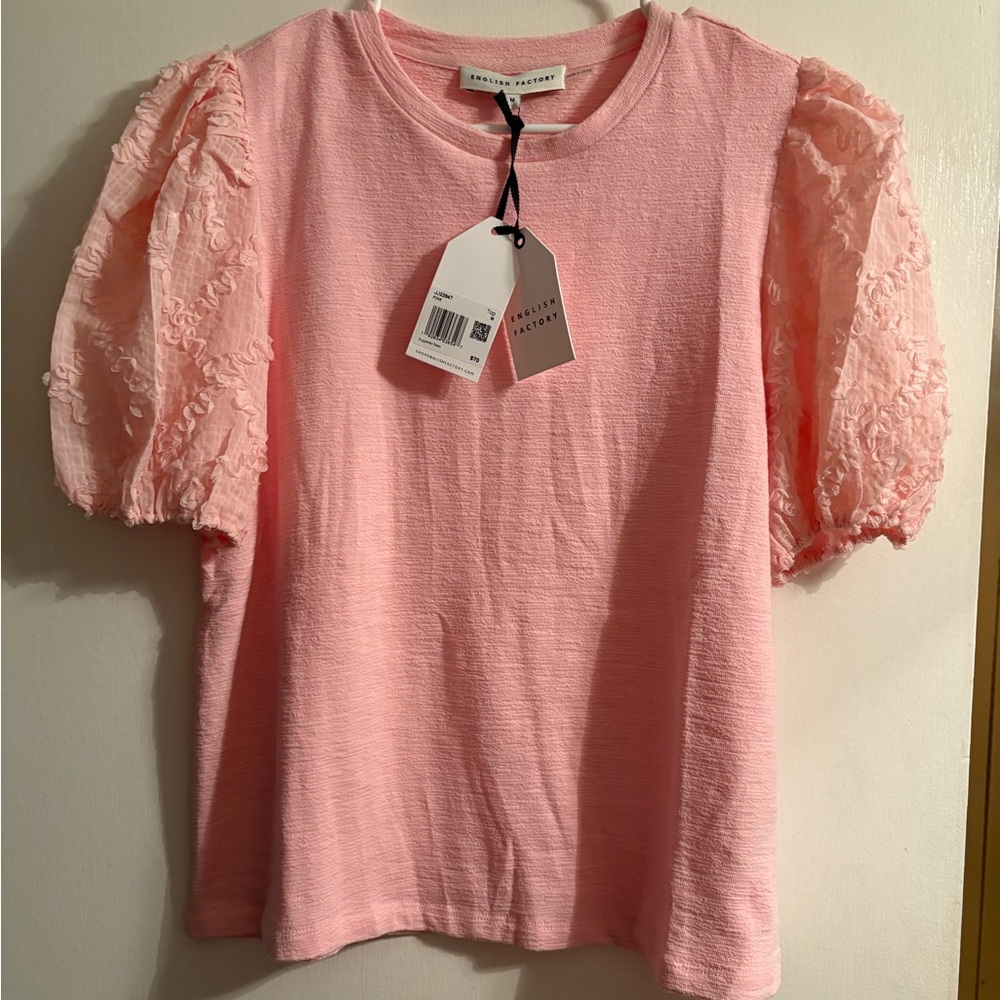 NWT English Factory Texture Mixed Media Top